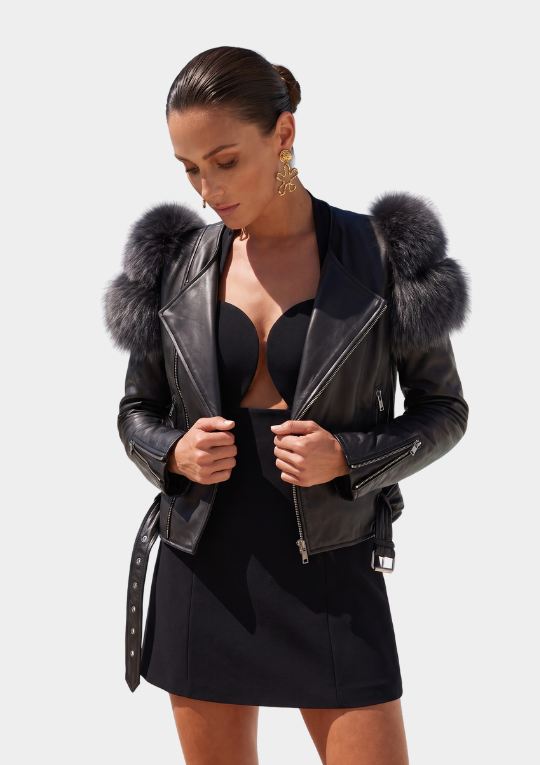 Lilac Street Leather Jacket - Black