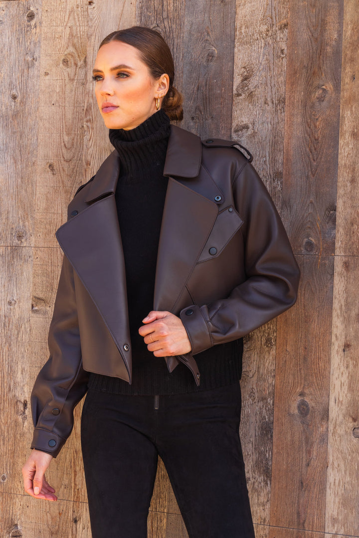 First Love Leather Jacket - Brown
