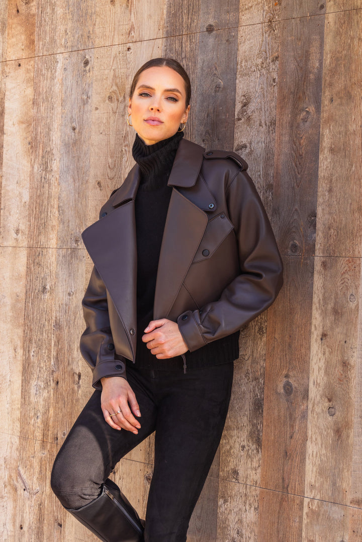 First Love Leather Jacket - Brown