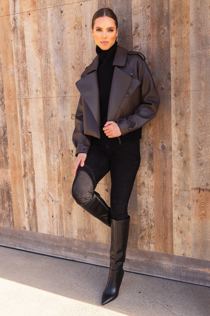 First Love Leather Jacket - Brown