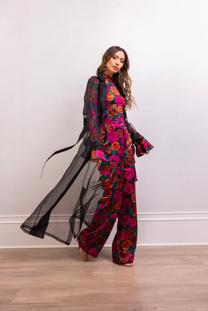Who's Watching Sheer Overcoat - Black