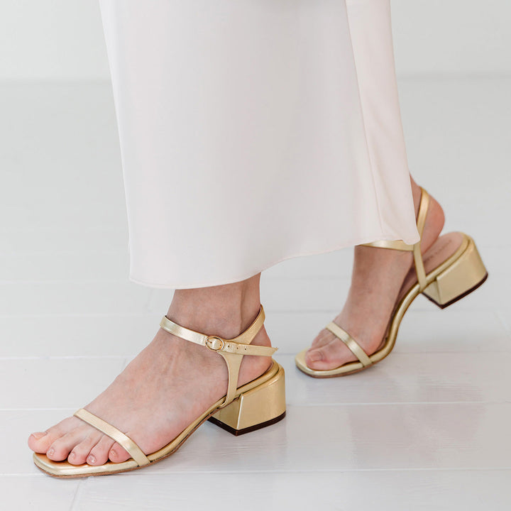 The Lindsay Heeled Sandal - Champagne
