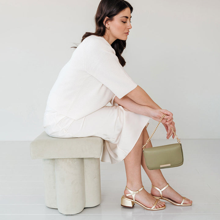 The Lindsay Heeled Sandal - Champagne