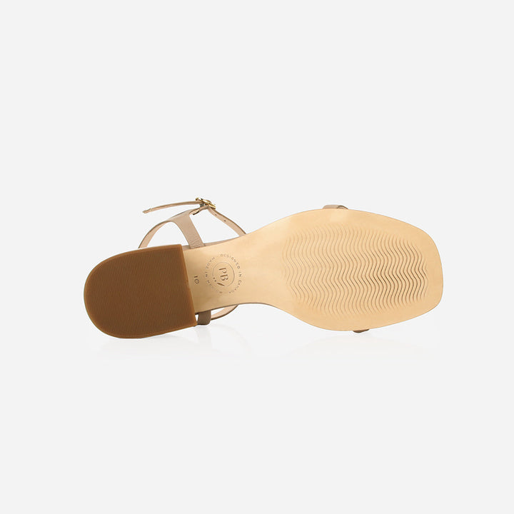 The Lindsay Heeled Sandal - Champagne