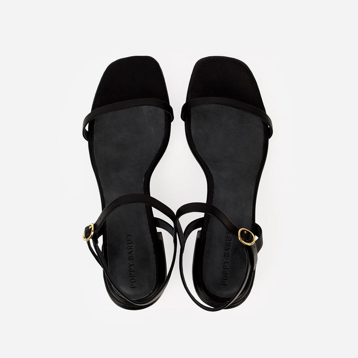 The Lindsay Heeled Sandal - Black