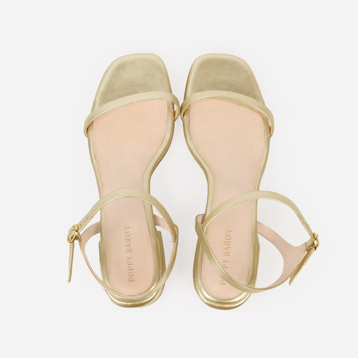 The Lindsay Heeled Sandal - Champagne