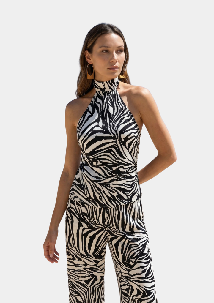 Somedays Halter Top - Zebra Print