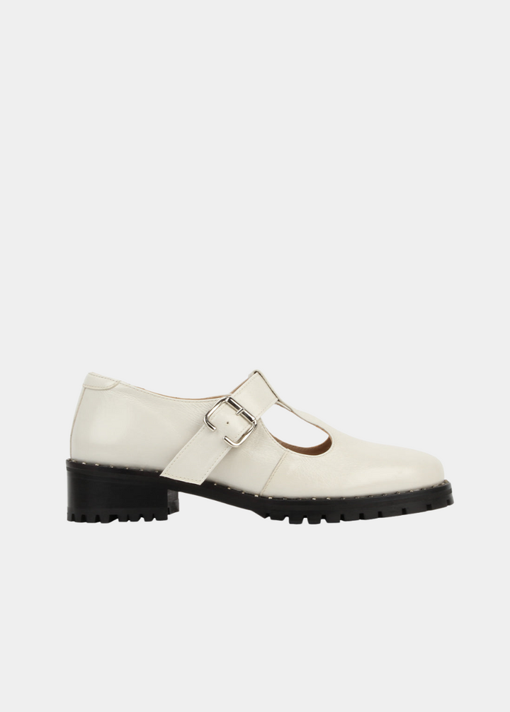 The Academy Mary Jane - White Crinkle Patent