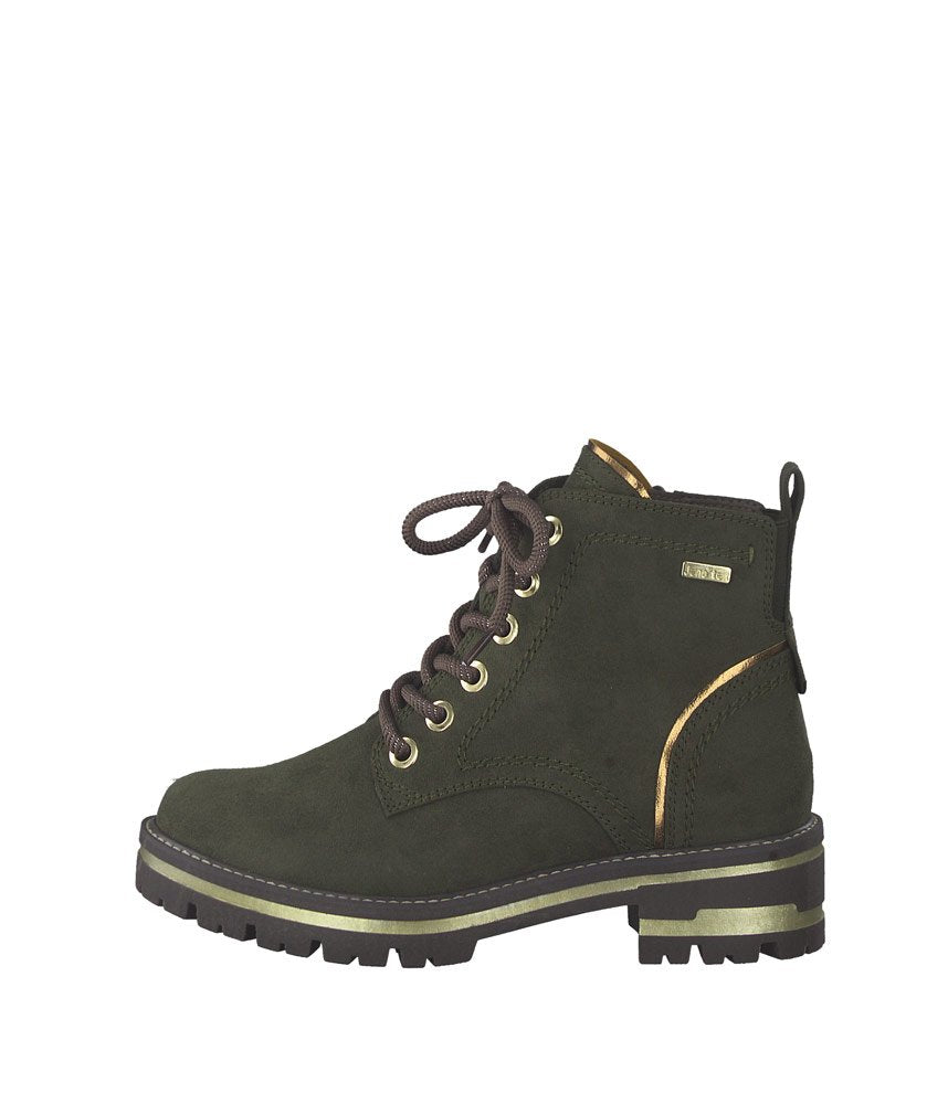 Jana Stylish Chunky Wide Fit Ankle Boots - Khaki