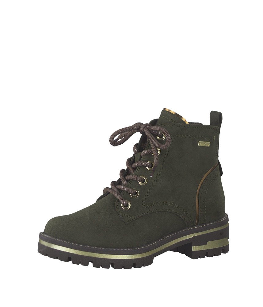Jana Stylish Chunky Wide Fit Ankle Boots - Khaki