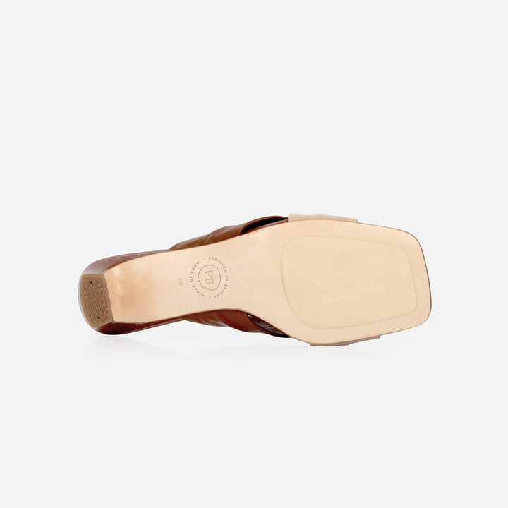 The Margot Heeled Sandal - Pecan and Fauna