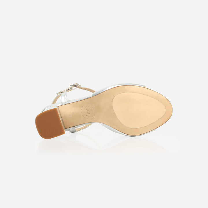 The Monica Heeled Sandal - Silver