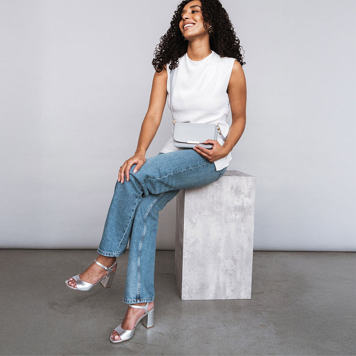 The Monica Heeled Sandal - Silver