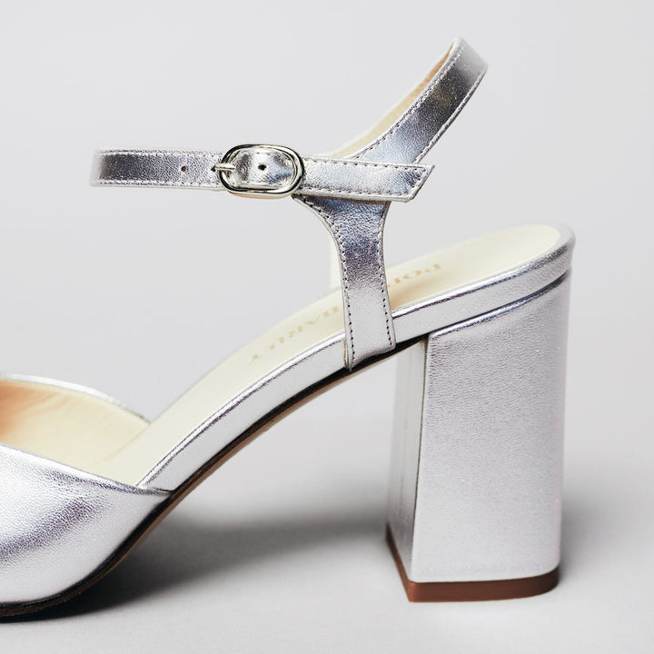 The Monica Heeled Sandal - Silver