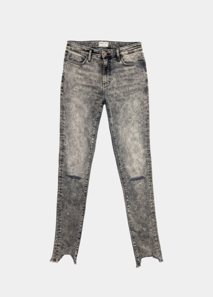 Signature Skinny - Grey Acid Wash