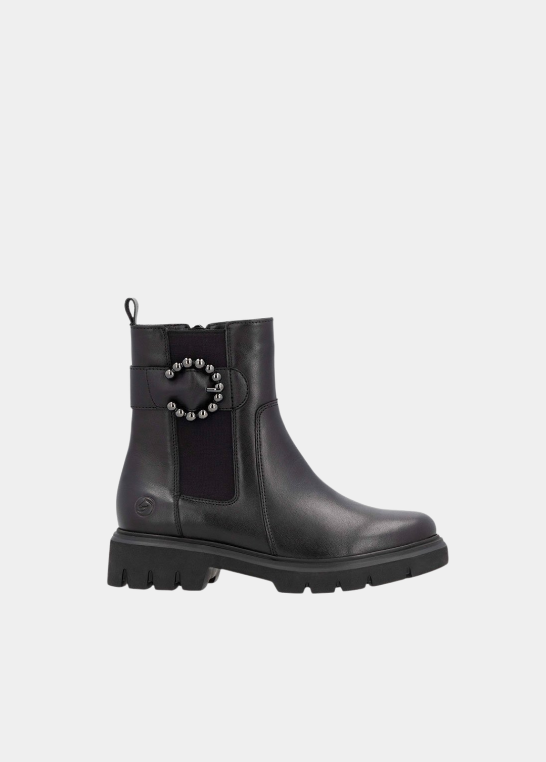 Remonte Stylish Leather Ankle Boots - Black