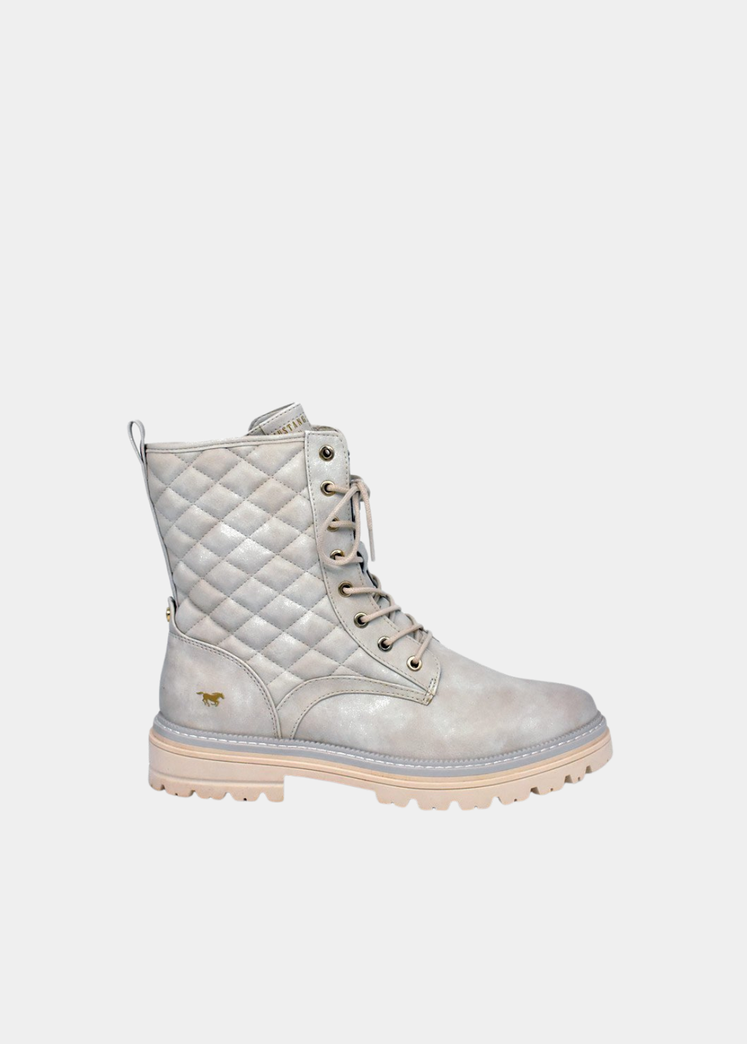 Mustang Stylish Quilted Ankle Boots - Beige