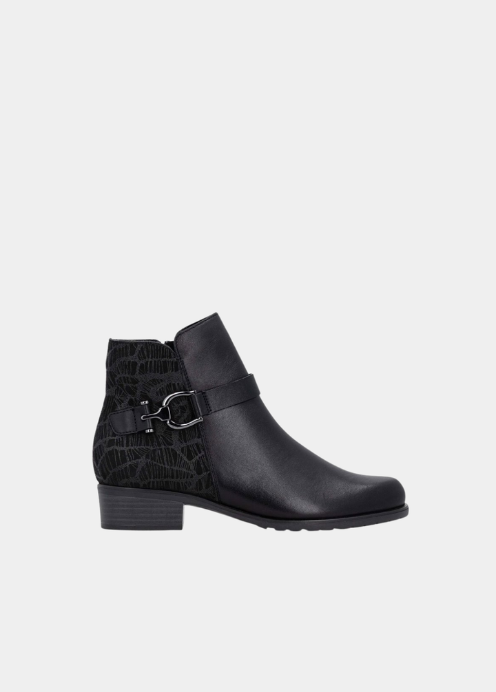 Remonte Dressy Leather Ankle Boots - Black