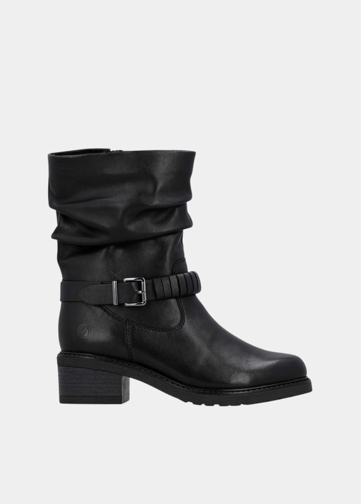 Remonte Slouchy Biker Boots - Black