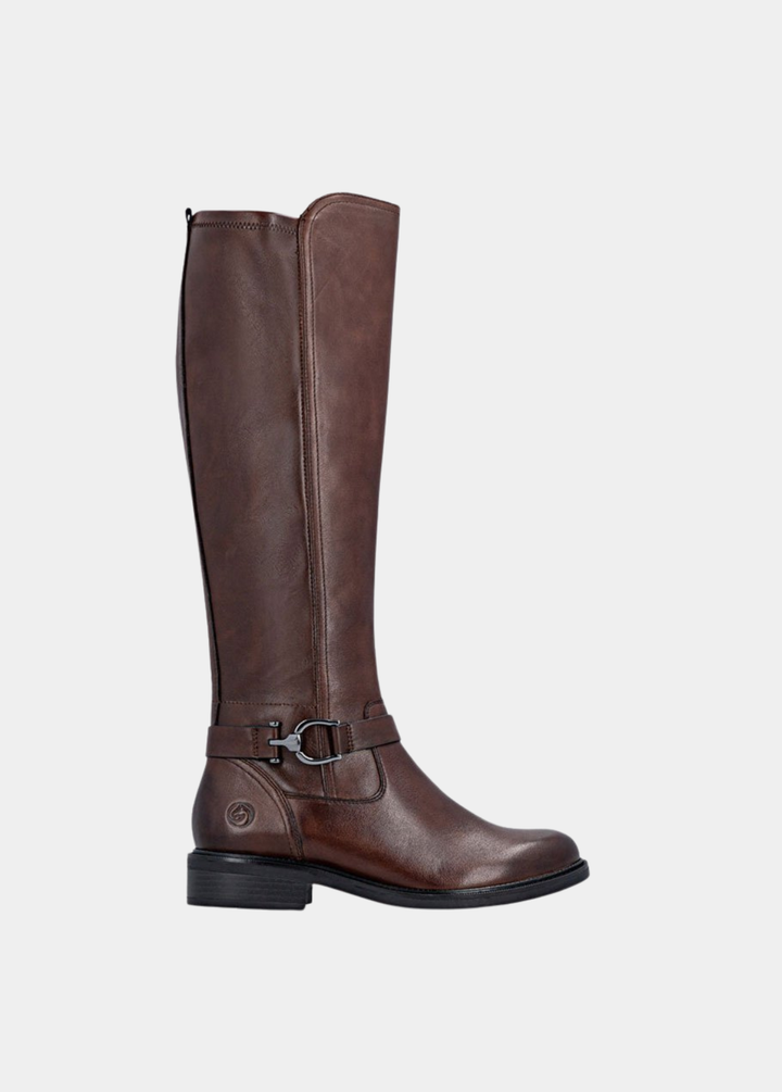 Remonte Classic Rich Leather Riding Boot - Brown