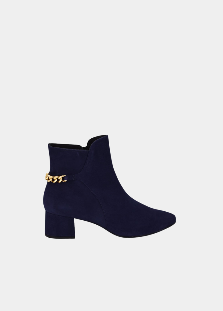 Cinderella Shoes Chic Suede Ankle Boots - Navy