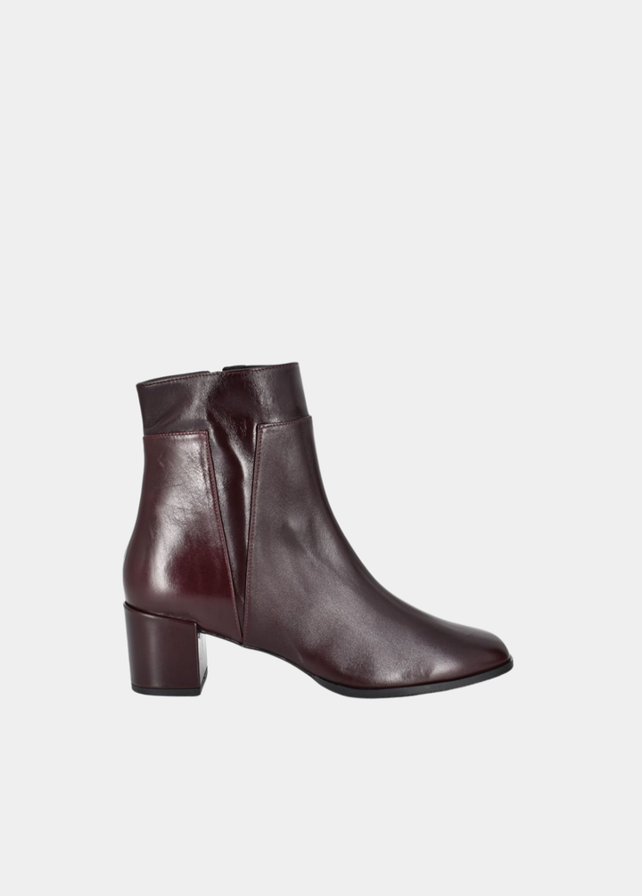 Cinderella Shoes Luxurious Leather Ankle Boots -  Burgundy