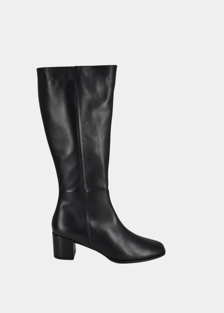 Cinderella Shoes Gorgeous Leather Long Boots - Black