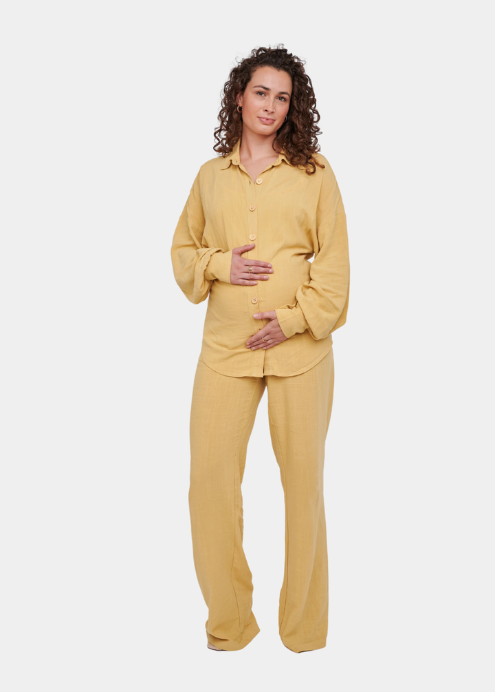 Leilani Tall Linen Trouser - Mustard Yellow