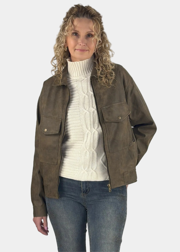 Charlie Tall Vintage Vegan Leather Jacket