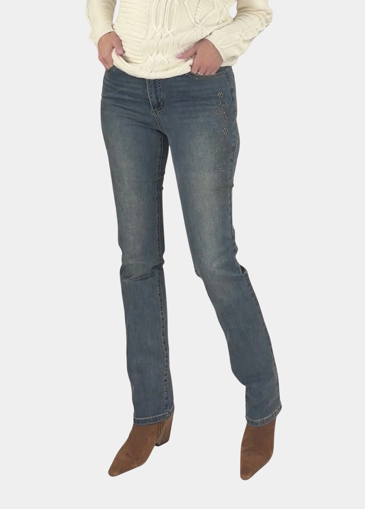Stud Accent Tall Straight Leg Jean