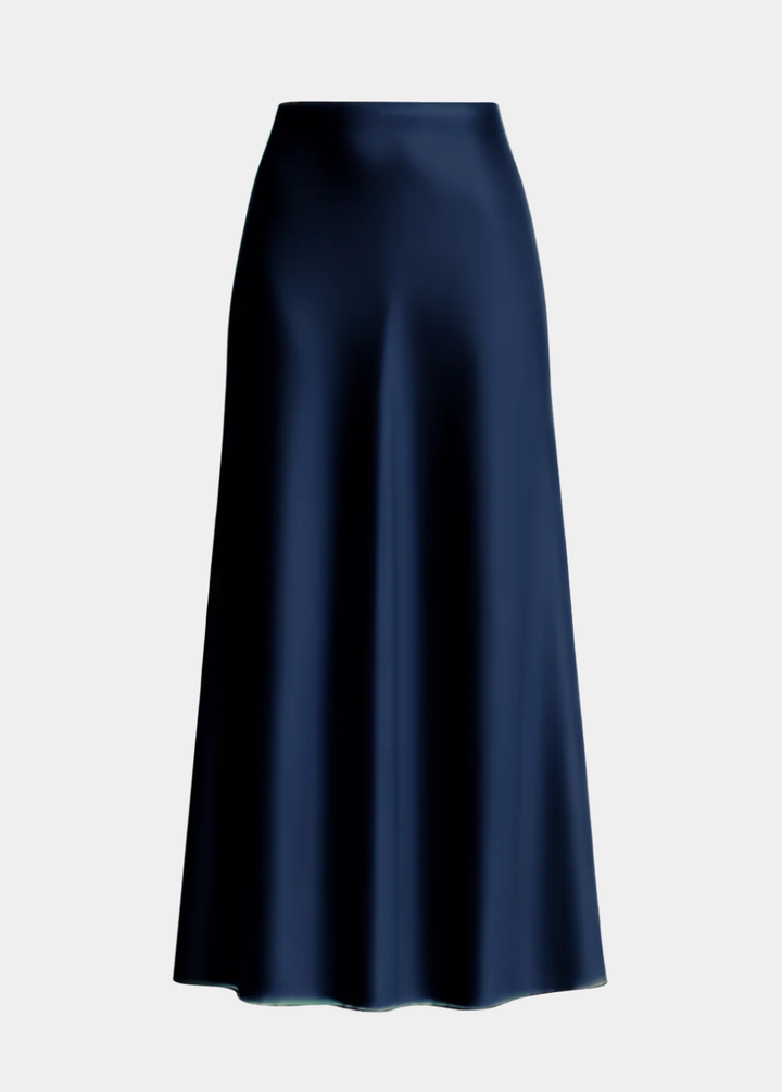 Tall Classic Satin Maxi Skirt  - Midnight Edit