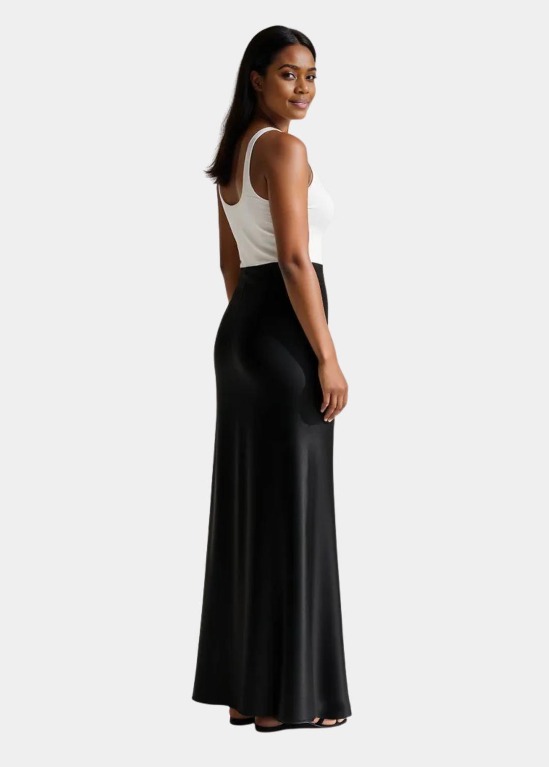 Tall Classic Satin Maxi Skirt  - Midnight Edit