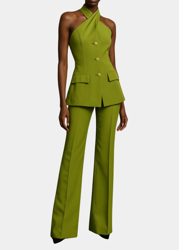 Tall Women's Halter  Suit Top - Green