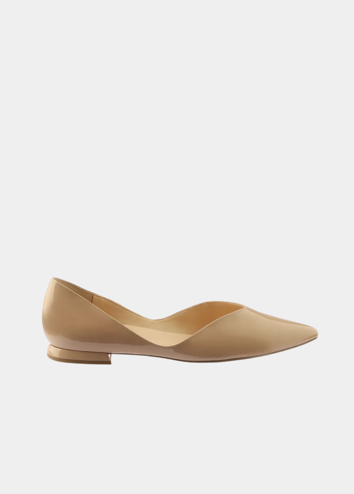 Hogl Sleek Patent Leather Flats - Beige