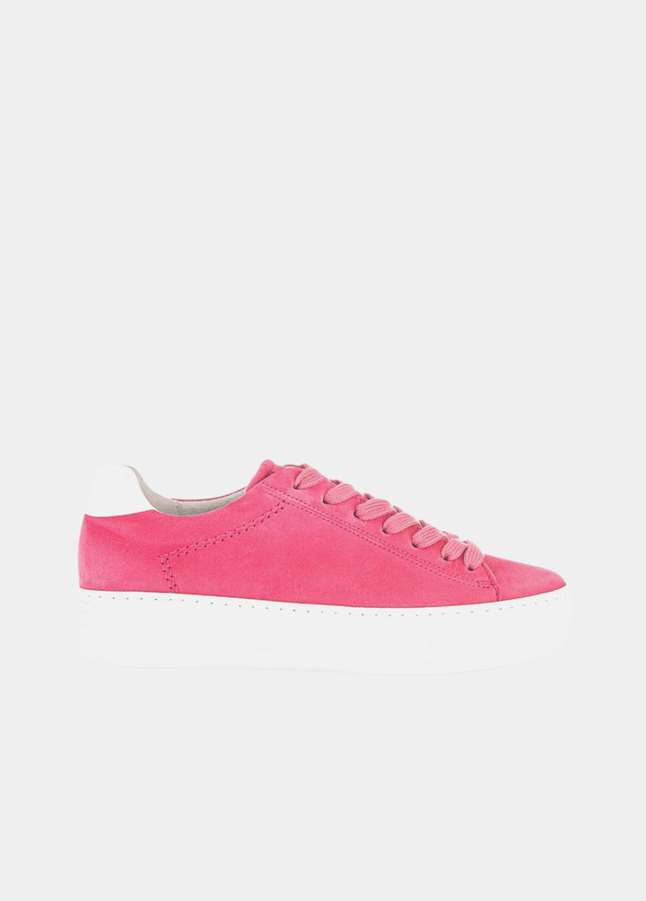 Gabor Trendy Suede Platform Trainers -  Pink
