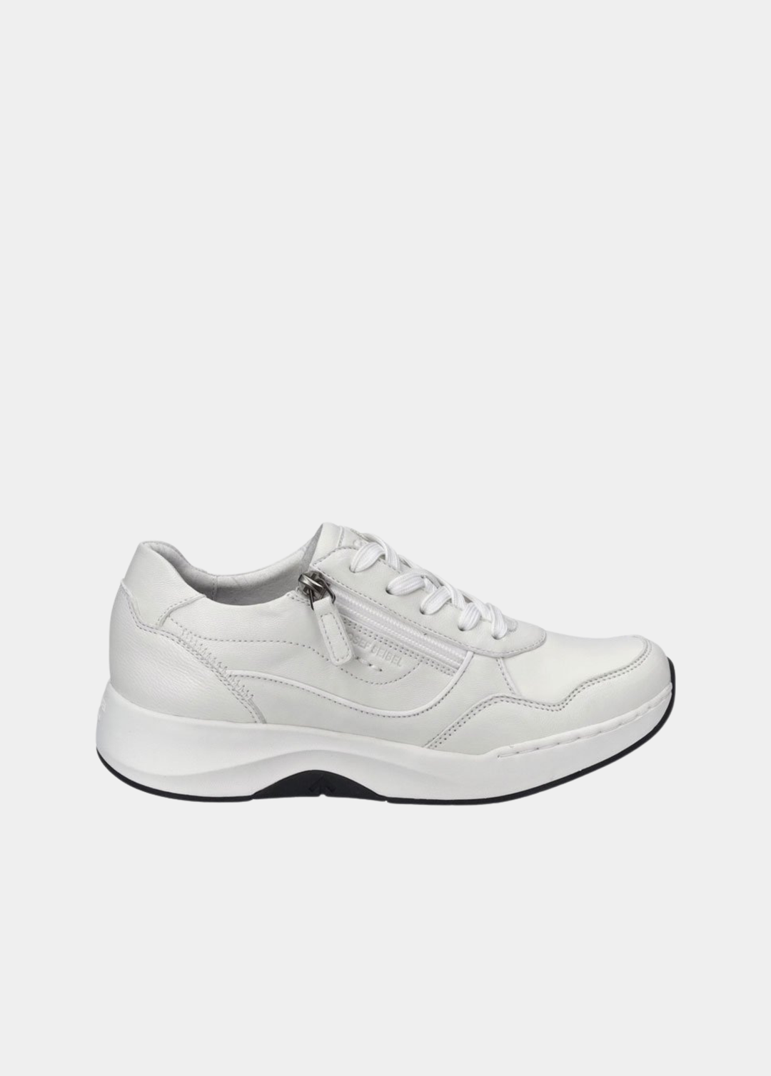 Josef Seibel Premium Leather Platform Trainers - White