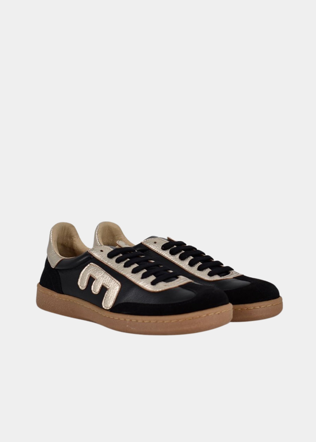 Emma Vintage Look Sneakers - Black/Gold