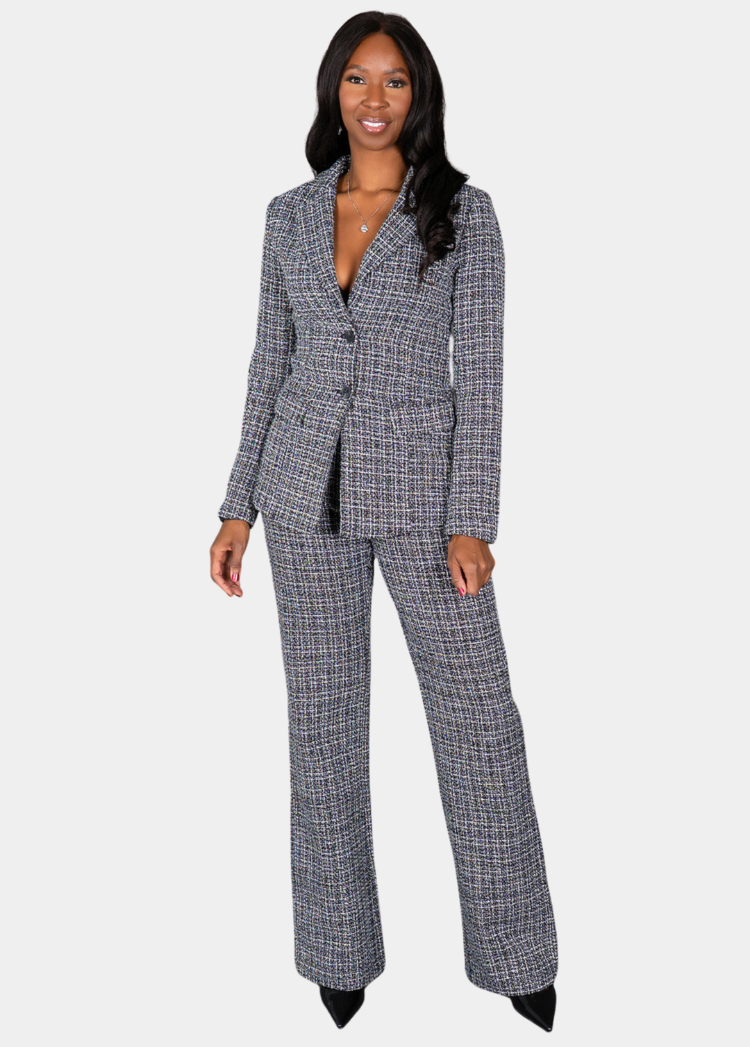 Phoebe Tweed Pants - Black & White