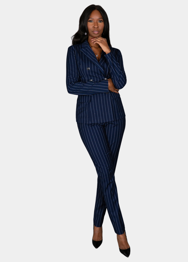 Blake Pinstripe Blazer - Navy