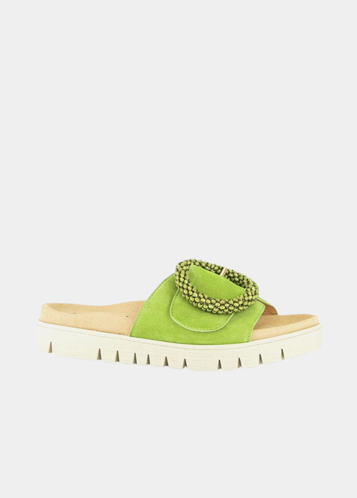 Gabor Stylish Suede Mule Sandals - Green