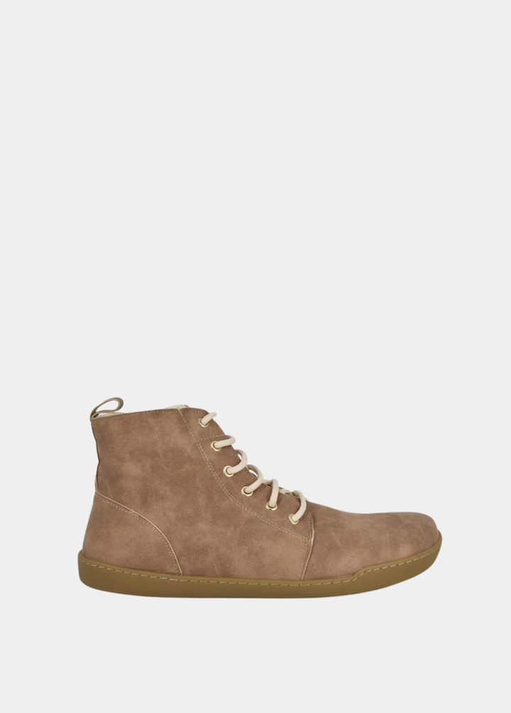 Emma Cozy Vegan Barefoot-Style Boots - Taupe