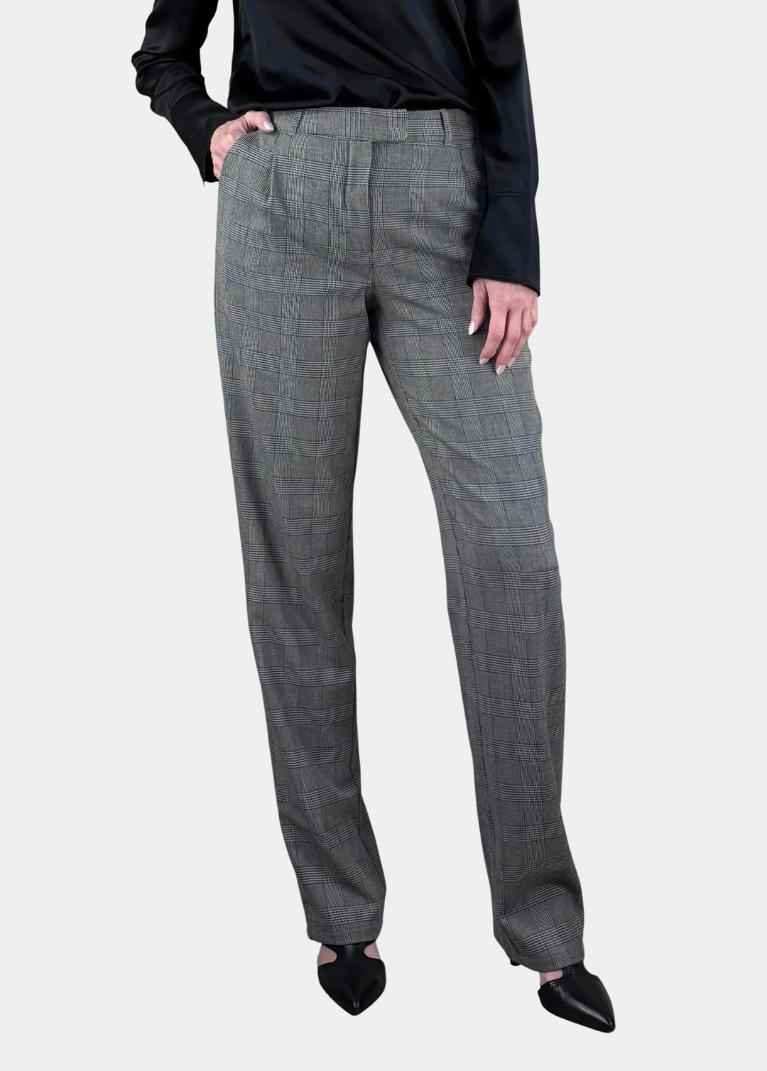 Plaid Straight Leg Tall Trouser