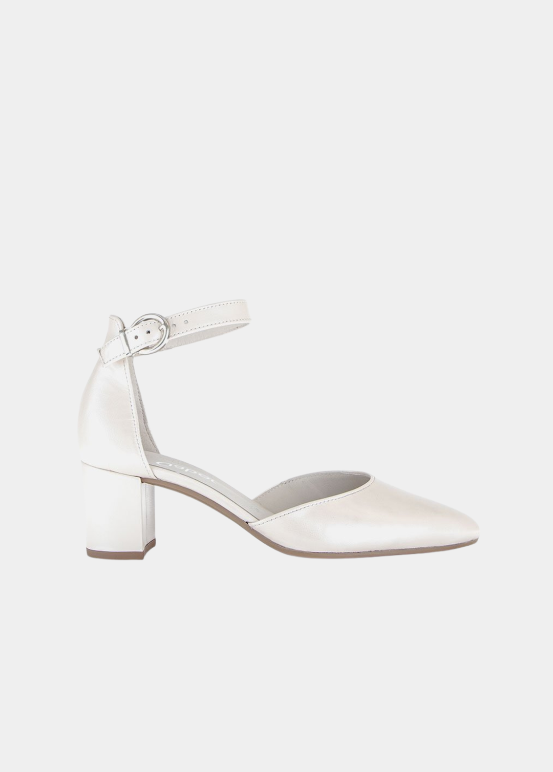 Gabor Fashionable Ankle Strap Heels - Pearl White