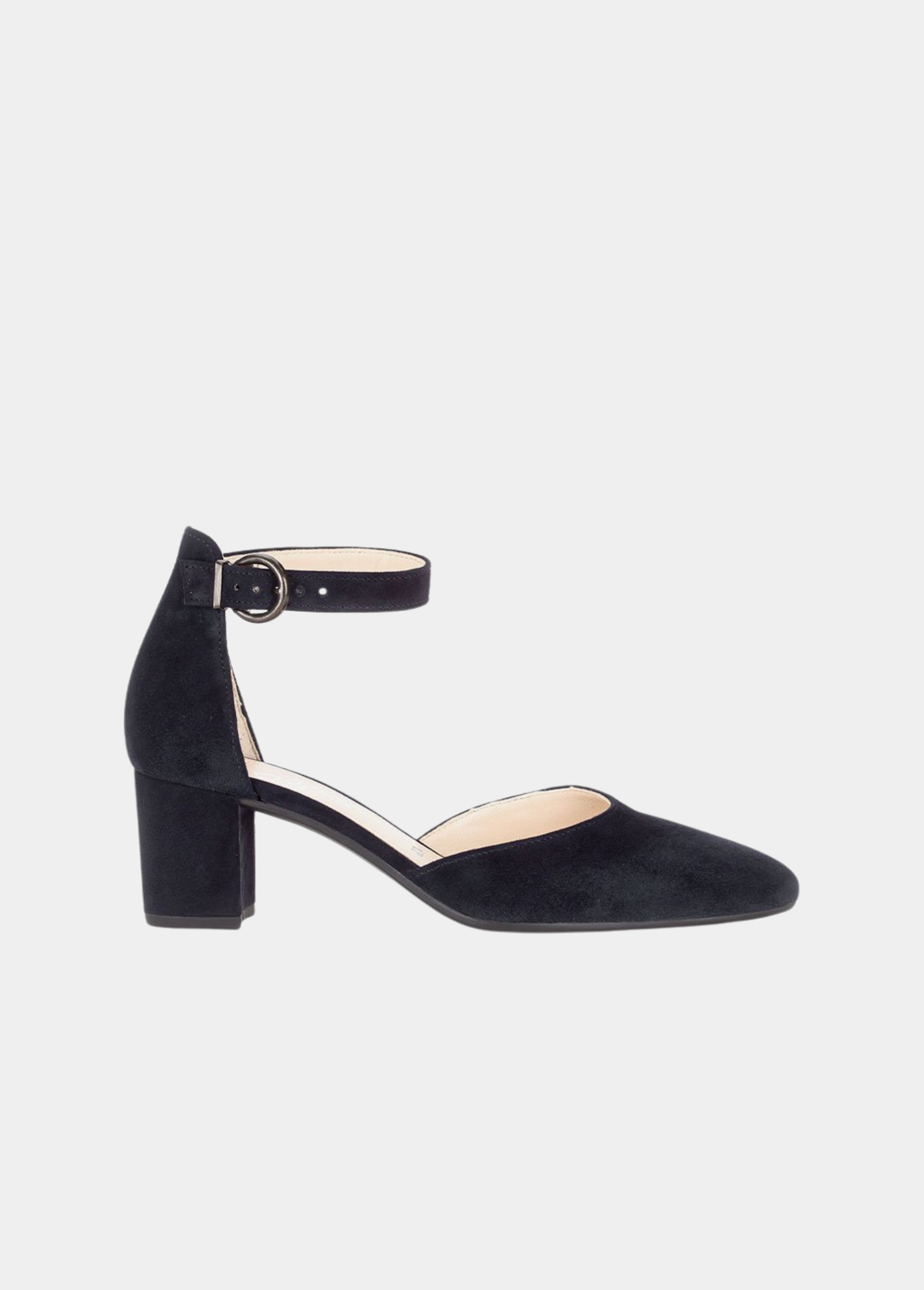 Gabor Dressy Suede Ankle Strap Heels - Navy