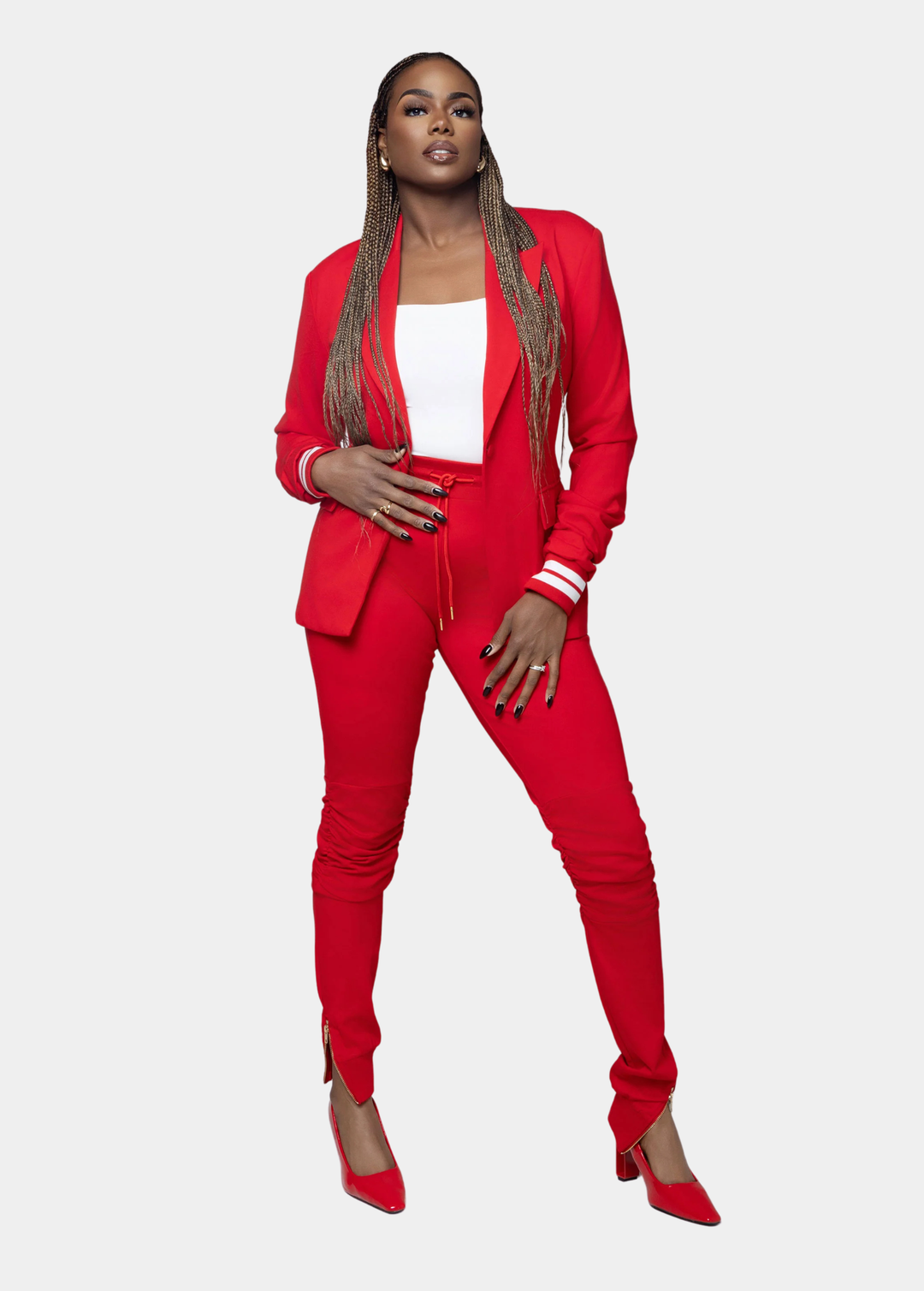 Tall Suit Jogger Pants - Red