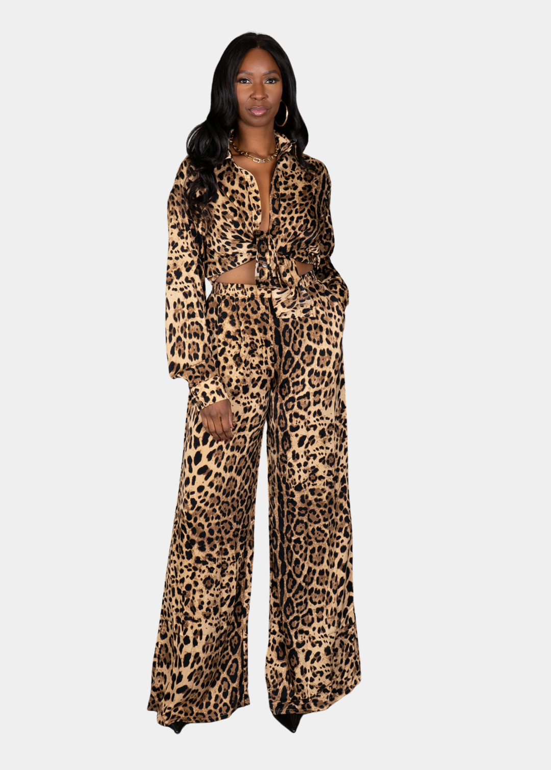 Animal Instinct Pant Set - Leopard