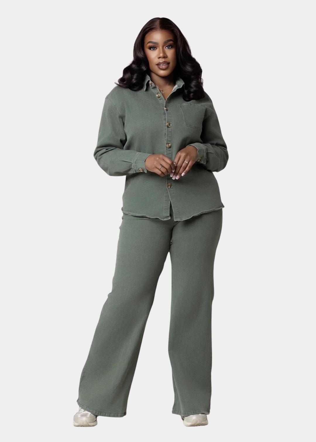 Tall Denim Pants - Olive Green