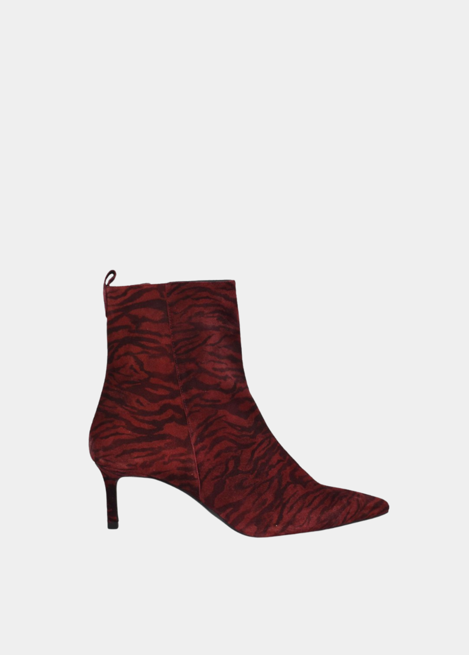 Dansi Striking Stiletto Ankle Boots - Cherry Zebra