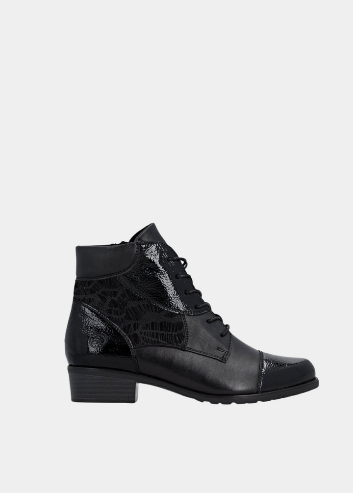 Remonte Chic and Versatile Combi Ankle Boots - Black