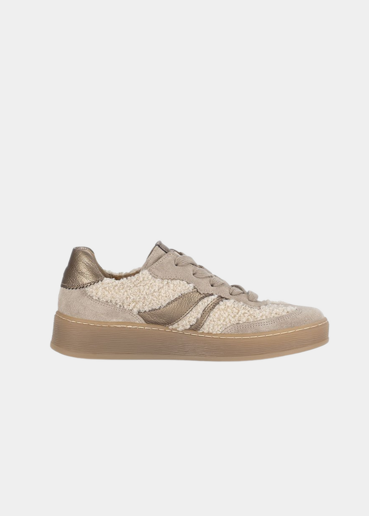 Gabor Trendy Teddy Sneakers - Beige/Gold